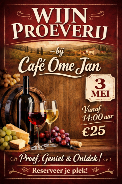 3 mei – wijnproeverij